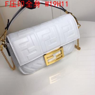 cheap quality Fendi Bags full embossed F Logo White